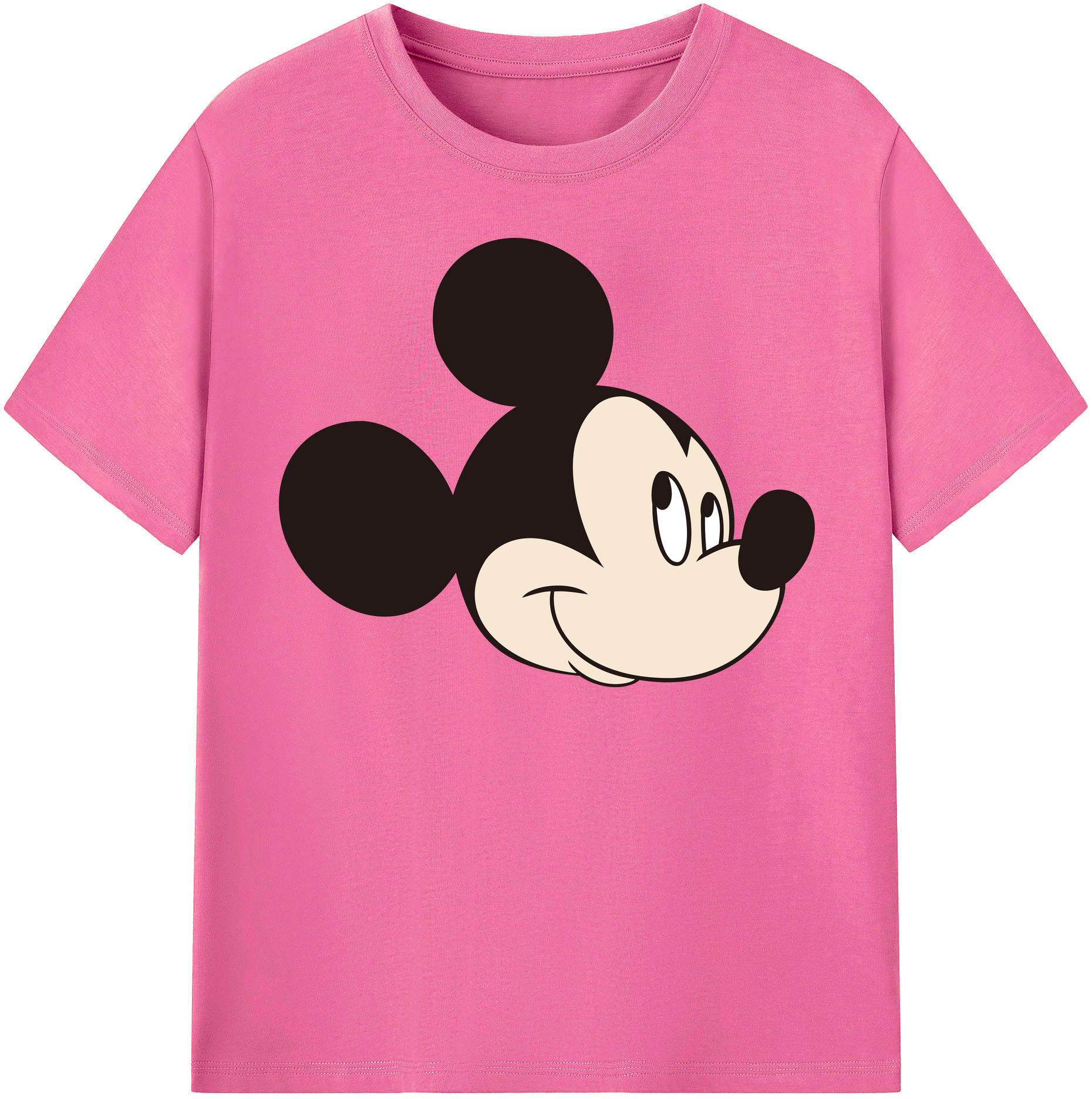 （画像用） ミッキーマウス Mickey Mouse レディースカジュアルプリントTシャツ（綿100％）